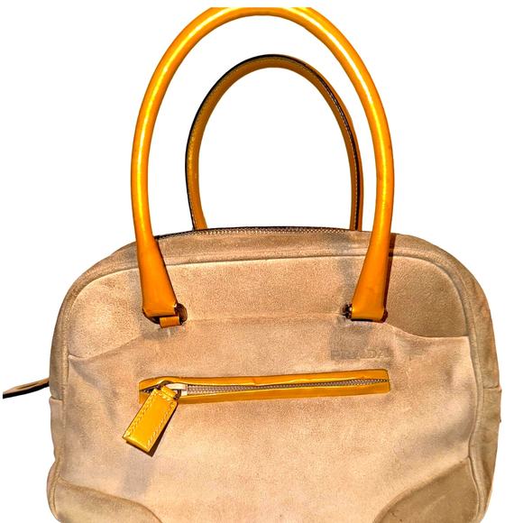 Hipster Prada Suede and Patent Leather Satchel with Loewe Dustbag - Picture 4 of 13